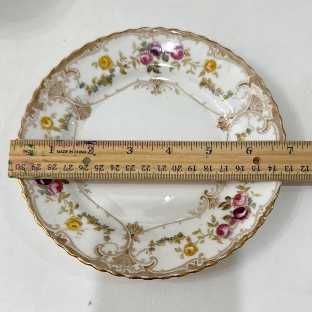 Langton England Elegant White Gold Pink 7 In Saucer 8 Oz Tea Cup 1793 Porcelain - Picture 8 of 12